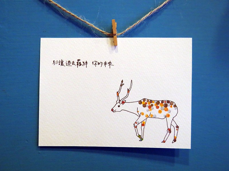 Animals / deer / painted / card postcard - Cards & Postcards - Paper White