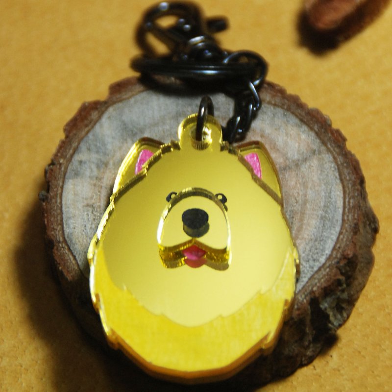Hairy child with key ring/Chow Chow - Keychains - Acrylic Gold