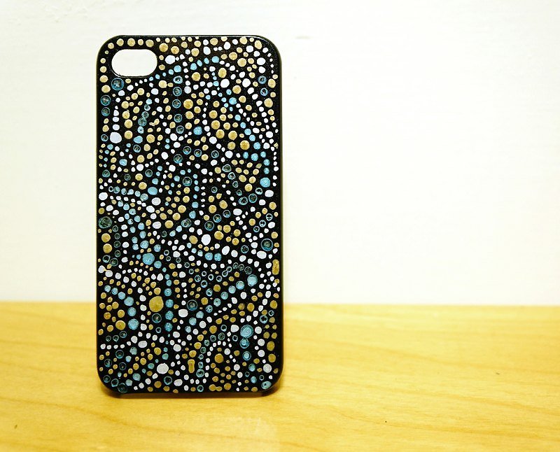 【Circle - Hand-painted series】 iPhone phone shell - Phone Cases - Plastic Black