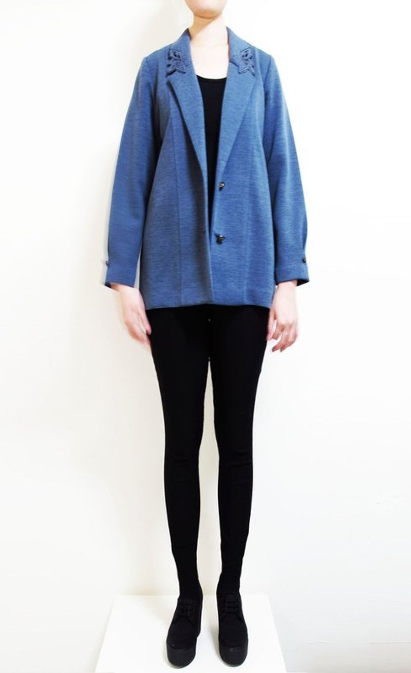 【Wahr】英倫西裝外套 - Women's Casual & Functional Jackets - Other Materials Blue