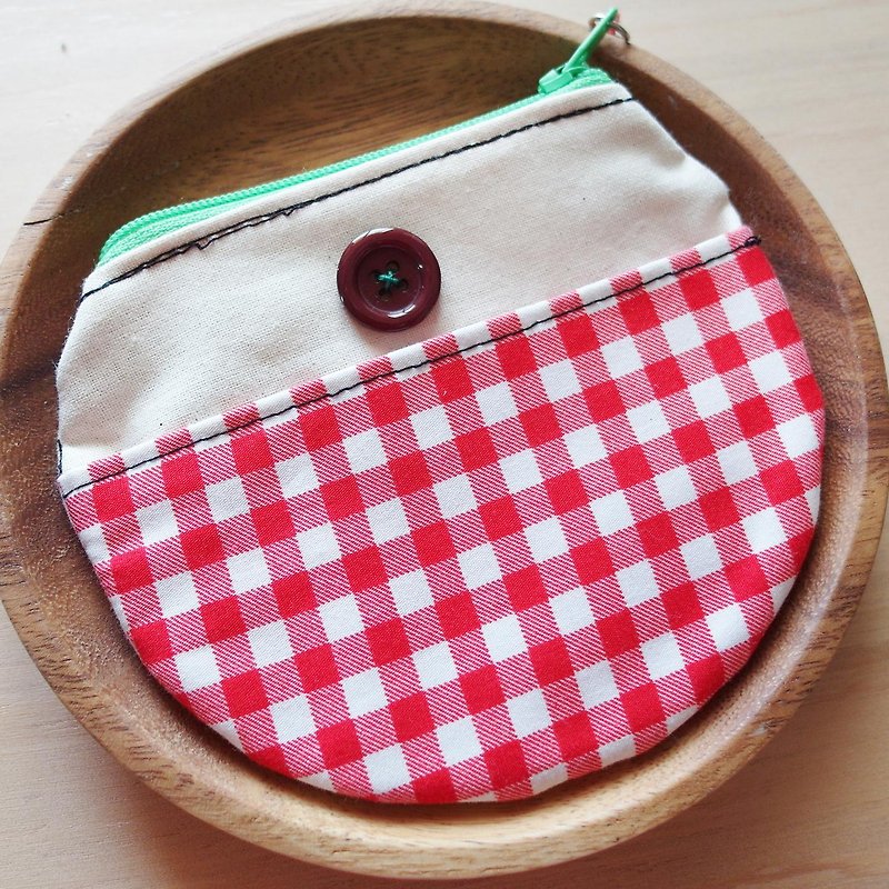 Cha mimi. Round the corner missing wallet Round purse -! X red plaid vintage French - Coin Purses - Other Materials Red