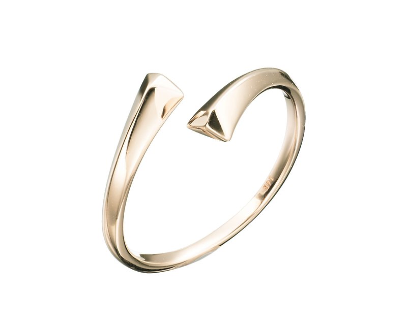14K黃金個性素戒 開口優雅戒指 簡約飾品黃金素戒 極簡時尚金婚戒 - 對戒 - 貴金屬 金色