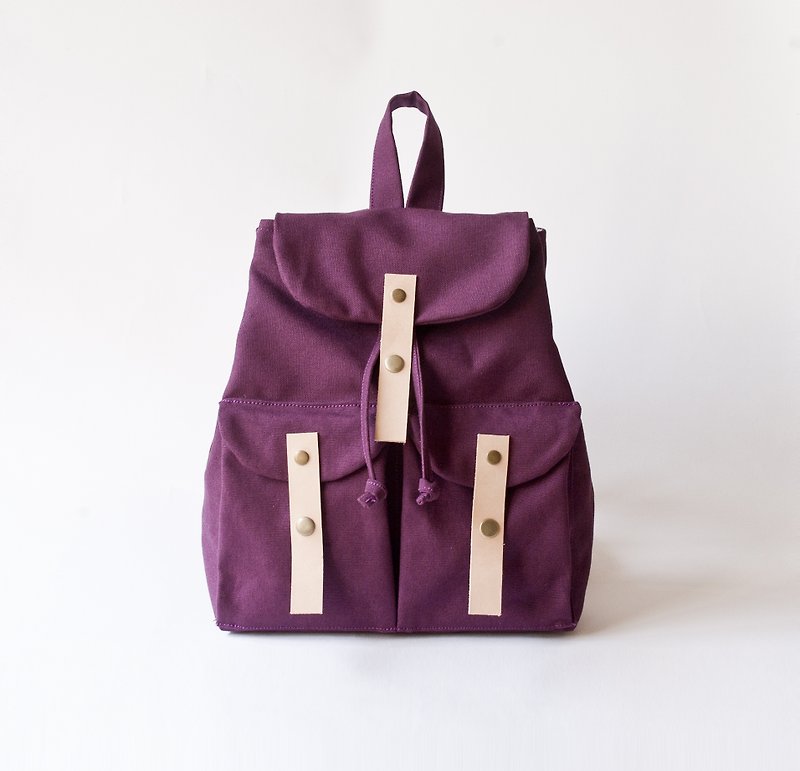 休閒小背包-個性紫 - Backpacks - Other Materials Purple
