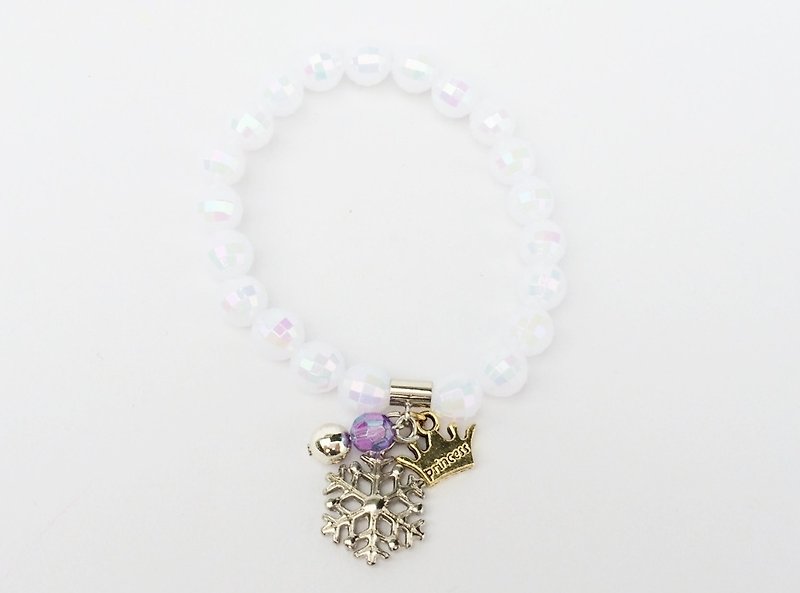 Snow white beads crown - สร้อยข้อมือ - วัสดุอื่นๆ ขาว