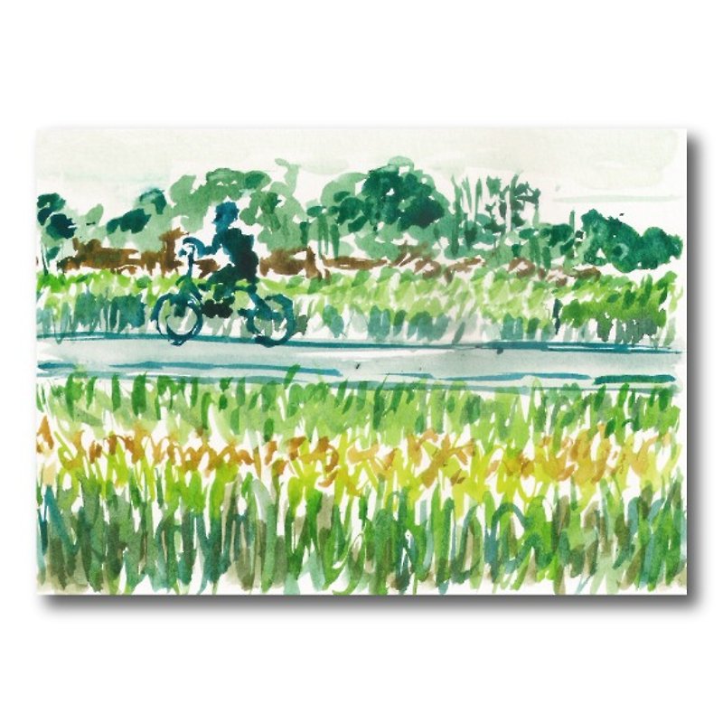 [台湾の場所] 8 つの美徳。 Xiaoli Jincheng - 手描きのポストカード - カード・はがき - 紙 グリーン