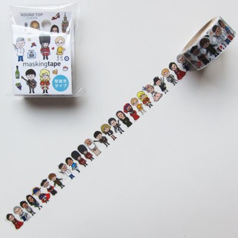 ROUND TOP 日本和紙膠帶　　　　(RT-MK-002 歐洲人物) - Washi Tape - Paper Multicolor
