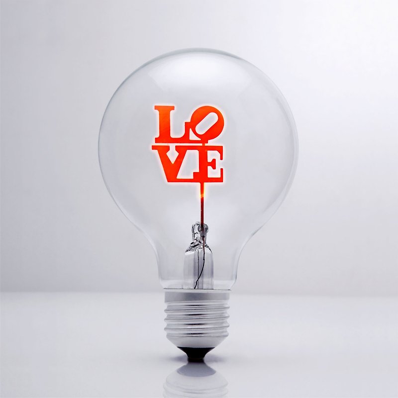 DarkSteve - Love電球 - ユニークなデザイナー電球 - Edison-Style G80 E26 エジソン電球 : 1 個 (電球のみ) - 照明・ランプ - ガラス レッド