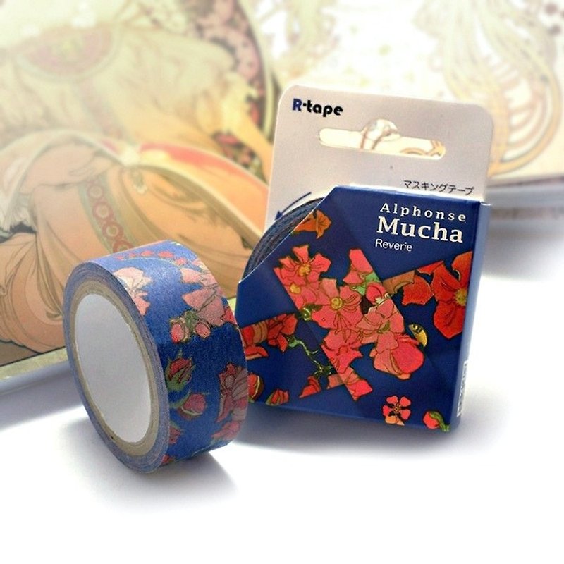 TAISO Art Master Mucha - 绮思花环纸胶带深海蓝 - Washi Tape - Thread Multicolor