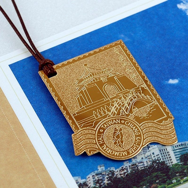 Taiwanese Bookmark - Chiang Kai-shek Memorial Hall - การ์ด/โปสการ์ด - โลหะ สีทอง