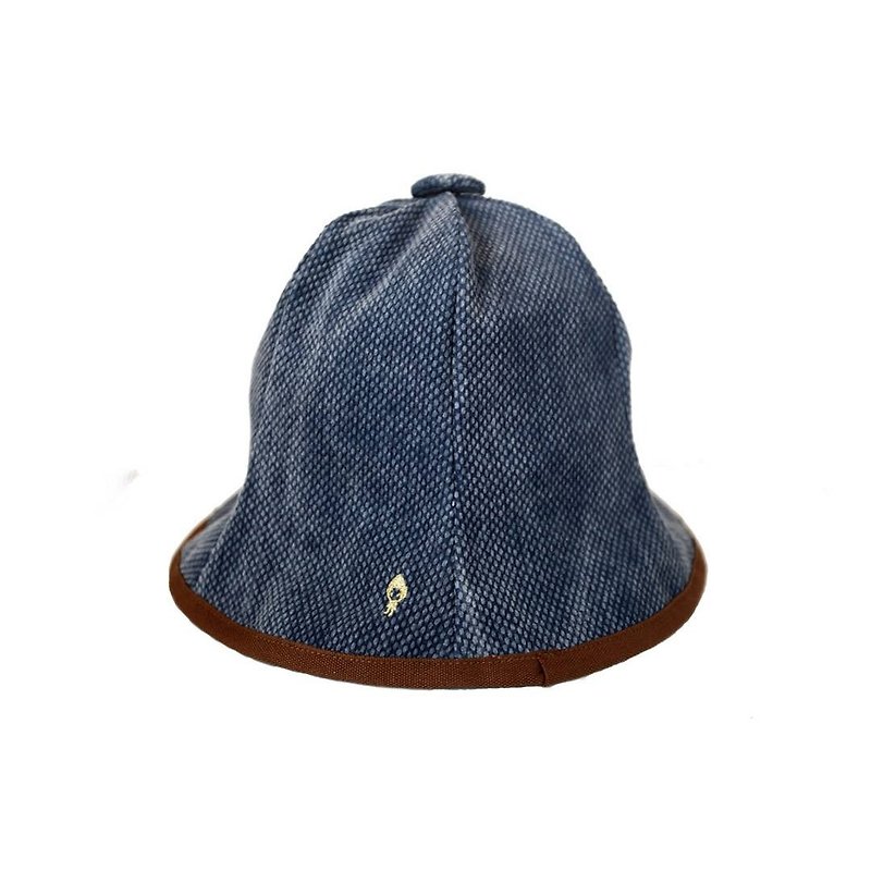 Pumpkin hat anti-UV small Yan (dot blue) - Hats & Caps - Other Materials Blue