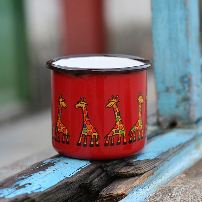 Smaltum Prague enamel cup Gator giraffe _ eggplant red (250ml) <FDN000146> - แก้วมัค/แก้วกาแฟ - วัตถุเคลือบ สีแดง