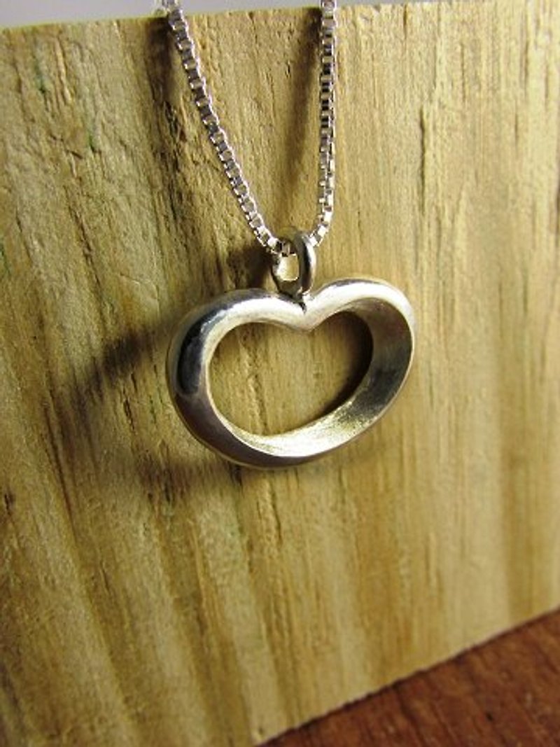 mittag Michelob boutique ladies 925 silver heart necklace heart children [NL305] - สร้อยคอ - โลหะ สีเทา