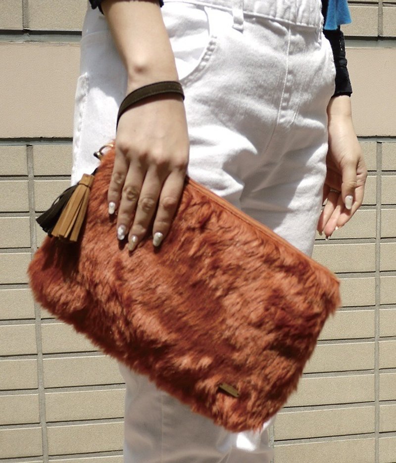 【DUAL STYLE】Japanese Textured Clutch (Square) - Clutch Bags - Polyester 
