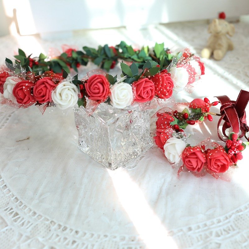 Wreaths Manor*Handmade jewelry bouquet*wedding small matter*customer to develop for*garland. Wrist flower combination - สร้อยข้อมือ - วัสดุอื่นๆ 