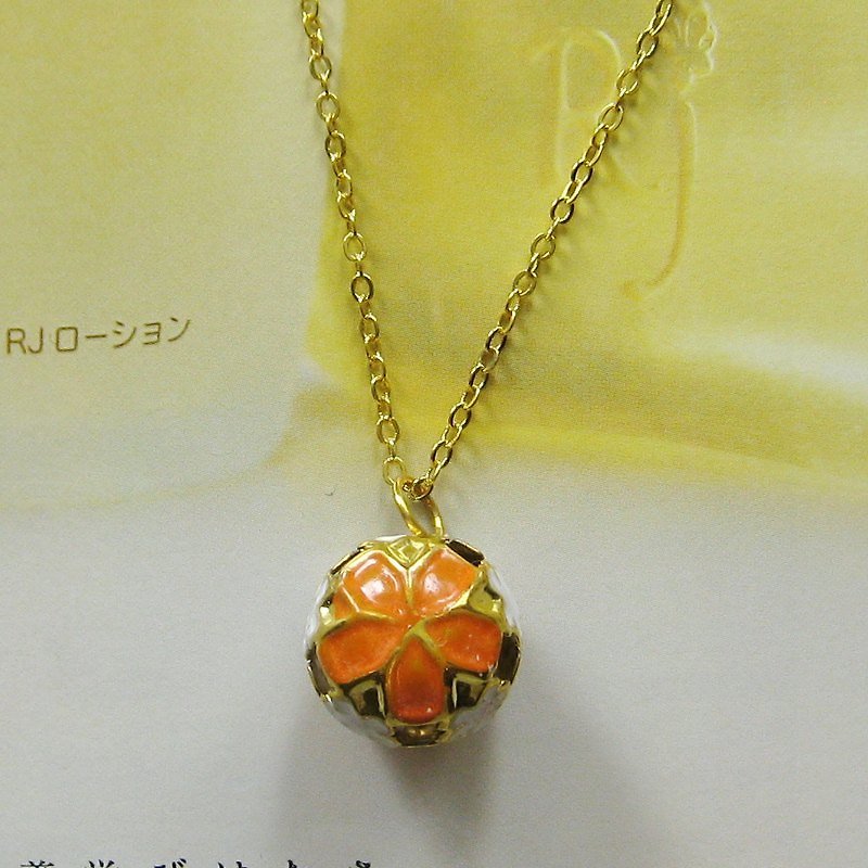 Classical hand-painted flower-copper glass glass necklace - สร้อยคอ - โลหะ 