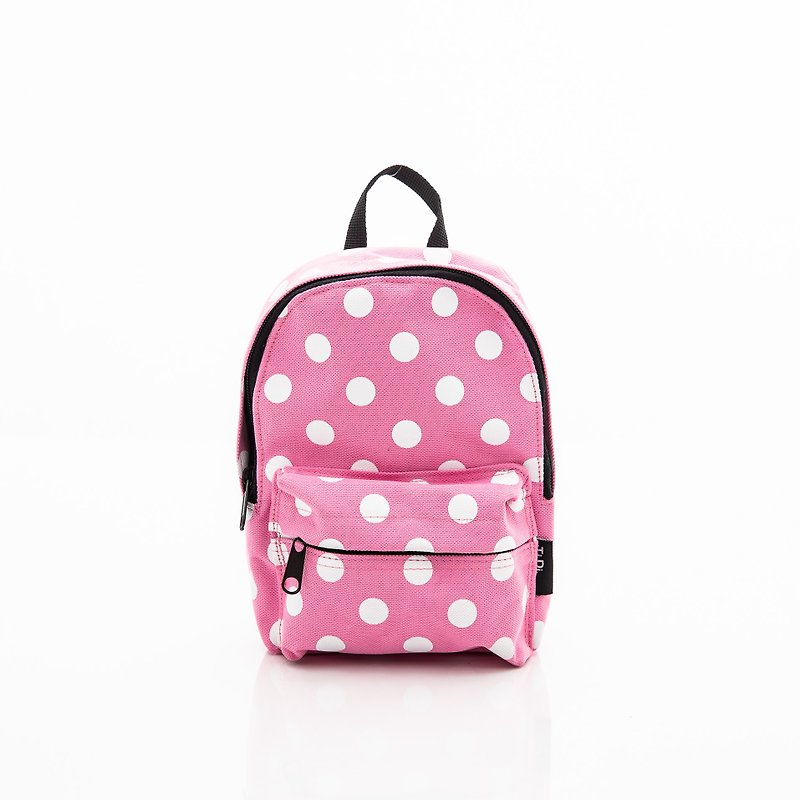 TiDi pink and white dot anti-lost backpack - กระเป๋าสะพาย - วัสดุกันนำ้ สึชมพู