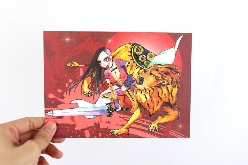 Zodiac Sign - Leo Leo / Illustration Postcard - การ์ด/โปสการ์ด - กระดาษ สีส้ม