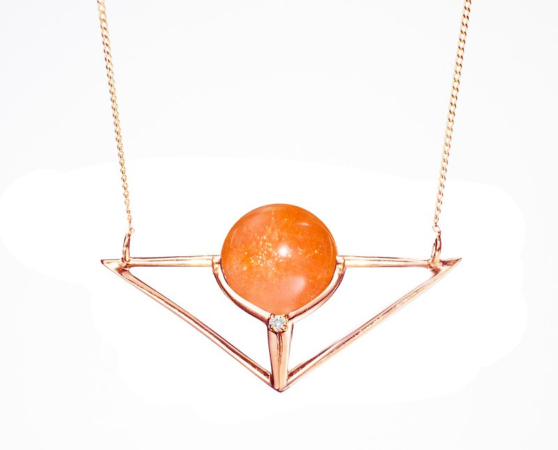 Oregon Sunstone Jewelry, Sunstone Bead Pendant, Tangerine Crystal Sacral Chakra - Collar Necklaces - Rose Gold Orange