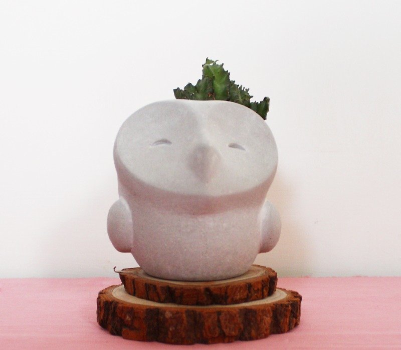 Sweetheart / Owl Concrete Pots - Plants - Cement Gray