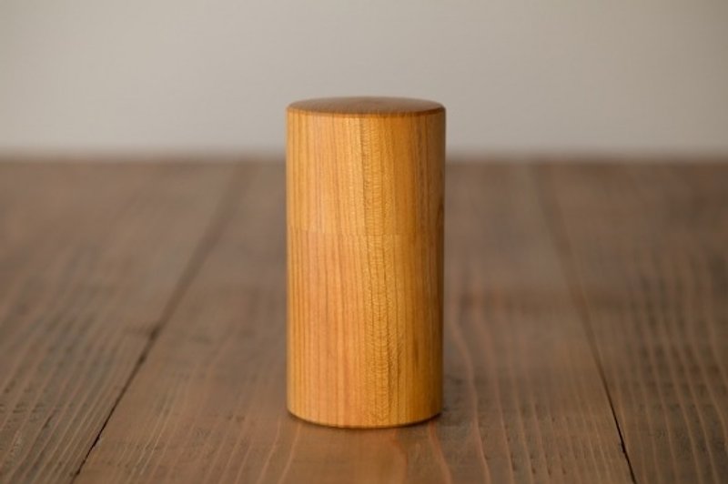 ろくろ挽きの欅の木の茶筒　大 - 急須・ティーカップ - 木製 ブラウン