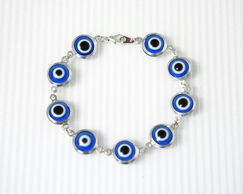 Evil Eye Turkish evil eye bracelet, demon eyes, blue eyes can bring good luck jewelry - Bracelets - Other Materials Blue