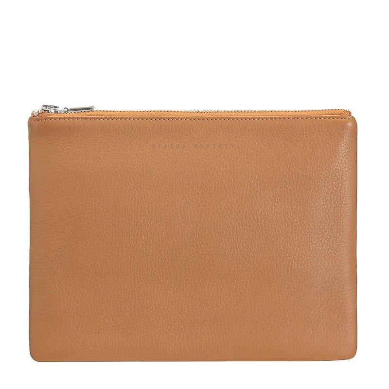 ANTI-HEROINE Clutch _Tan / Camel - Clutch Bags - Genuine Leather Brown