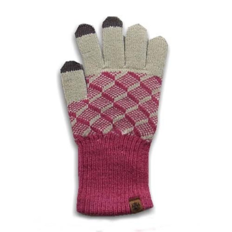 女孩寓所 :: 北歐Tehtava+觸控保暖手套(平板/手機適用)-粉 - ถุงมือ - วัสดุอื่นๆ สีแดง