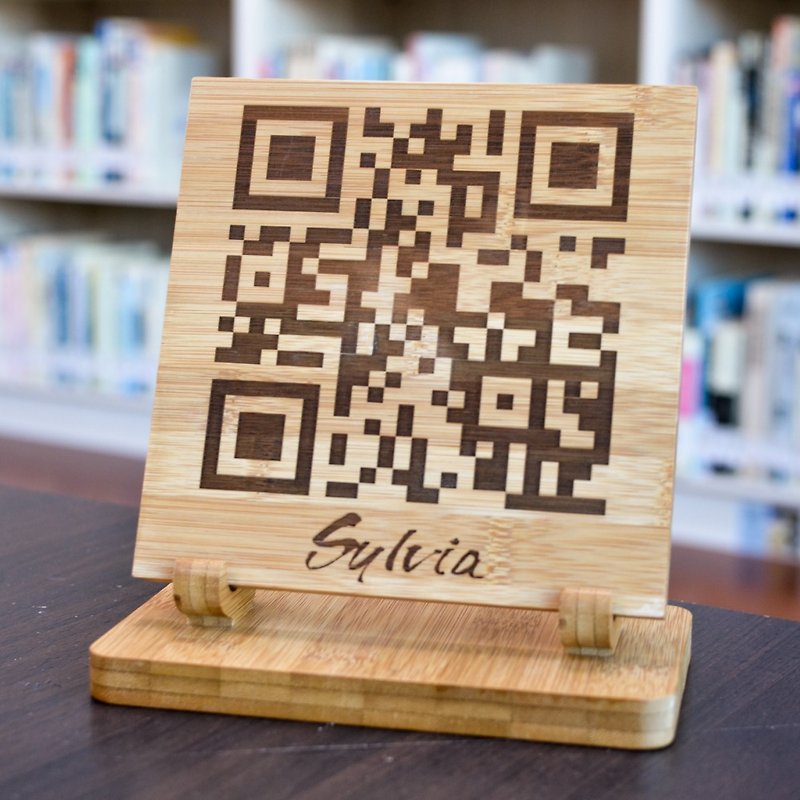 [Open shop small things] Customized QRcode Signboard log signboard shop business restaurant must - Other - Bamboo Brown