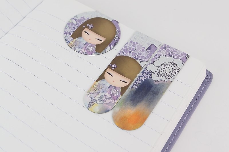 Kimmidoll and Fu Doll - Stationery Iron Bookmark Sachie - Bookmarks - Other Materials Purple