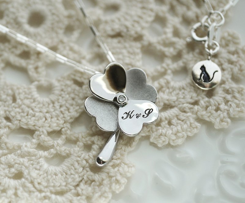 Handmade 925 sterling silver x natural Gemstone[Clover Necklace] gives you the most sincere blessings - สร้อยคอ - เงินแท้ หลากหลายสี