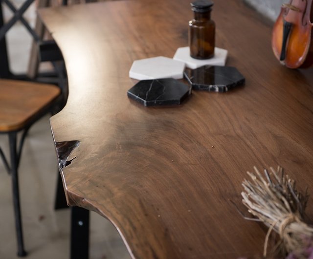 西シャン工房 - ウォルナット - 木製コーヒーテーブル、サイドテーブル 
