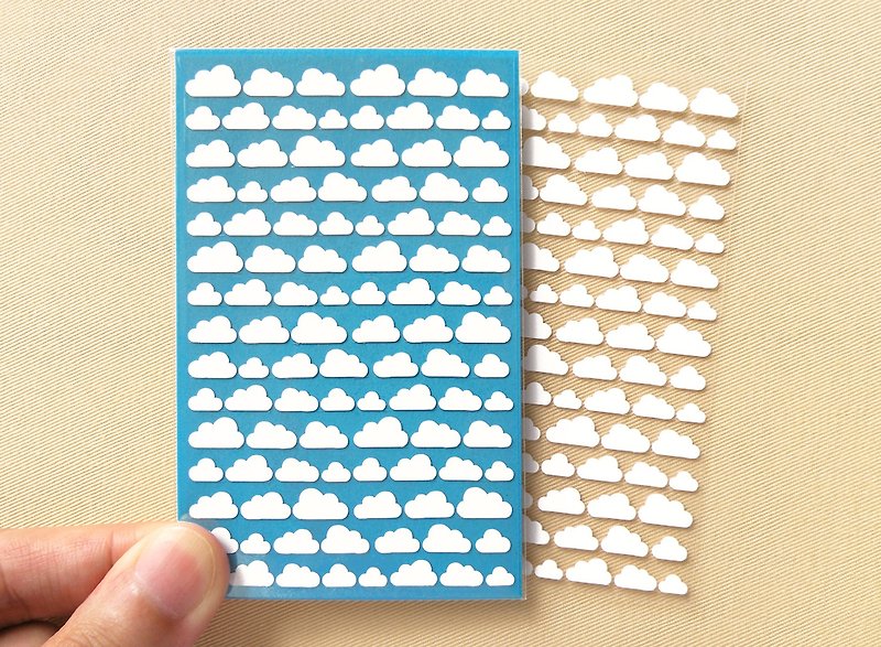 細雲朵貼紙 - 貼紙 - 防水材質 白色