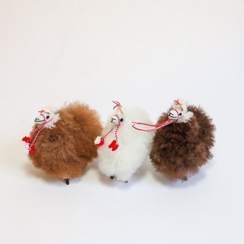 Alpaca_Little_天空のマシュマロ_フェアトレード - 置物 - ウール 多色