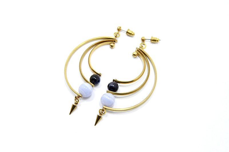 Solar & Lunar Earrings - Earrings & Clip-ons - Copper & Brass 