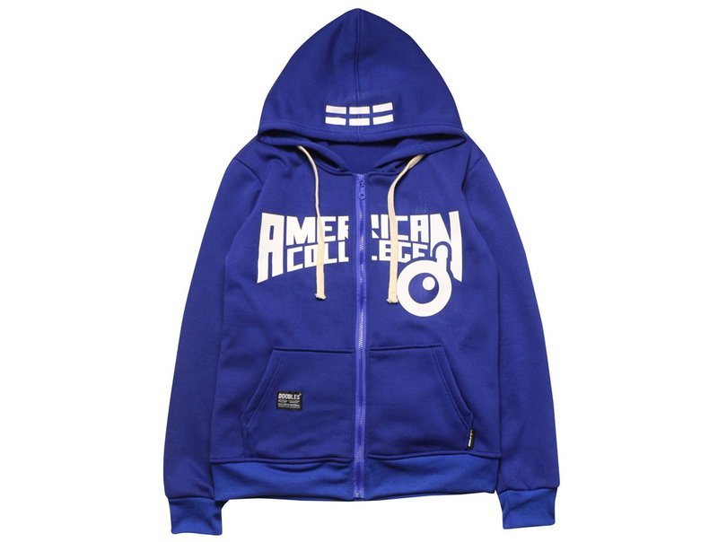Doodles American College 型格拉鍊Fleece Jkt, 彩藍色 - 男夾克/外套 - 其他材質 藍色