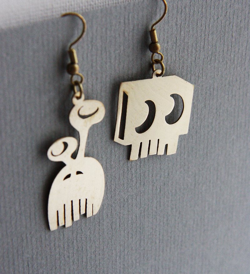 Ghost Cartoon Graphic Illustration Earrings - Earrings & Clip-ons - Other Metals Gold