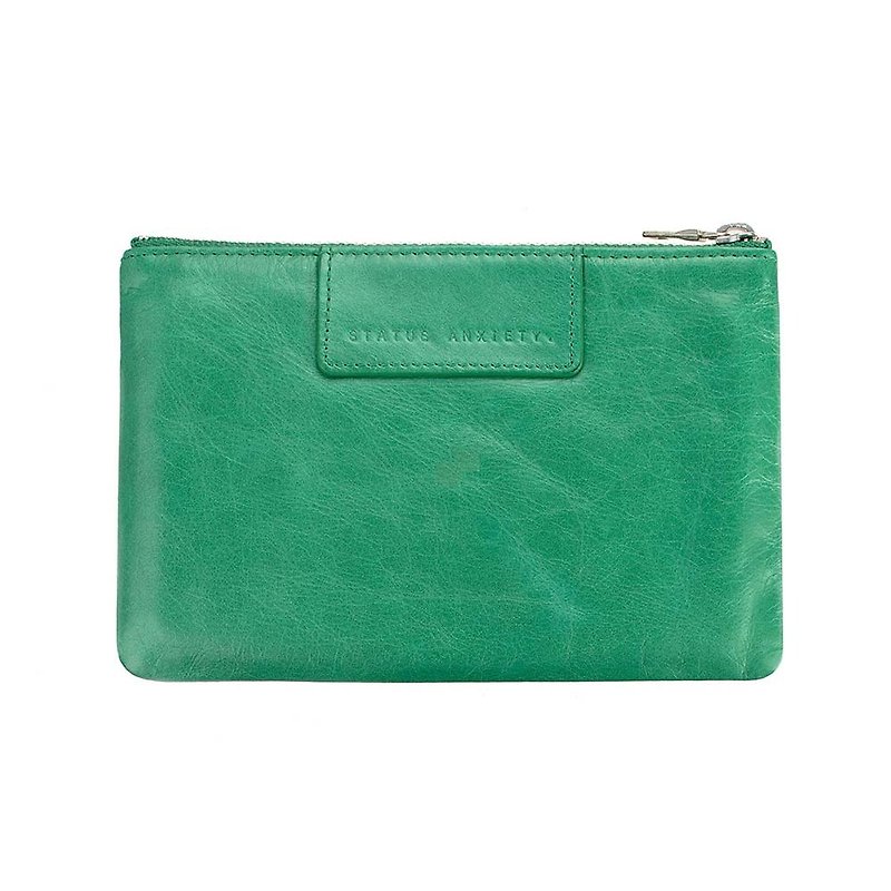 MOLLY Flat Clip_Emerald/ Gemstone Green - กระเป๋าสตางค์ - หนังแท้ สีเขียว