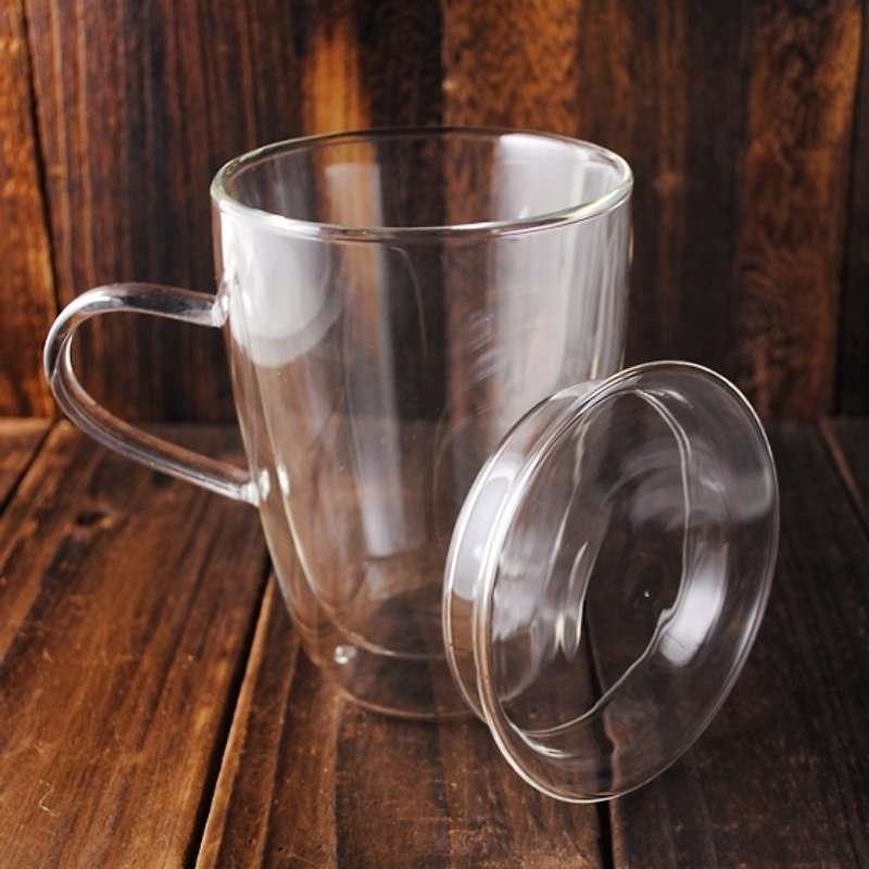 300cc [MSA] double flower cup tea cup double heat (with lid) hand-blown glass mug of tea and tea special sightseeing water is not hot color - Bar Glasses & Drinkware - Glass Brown