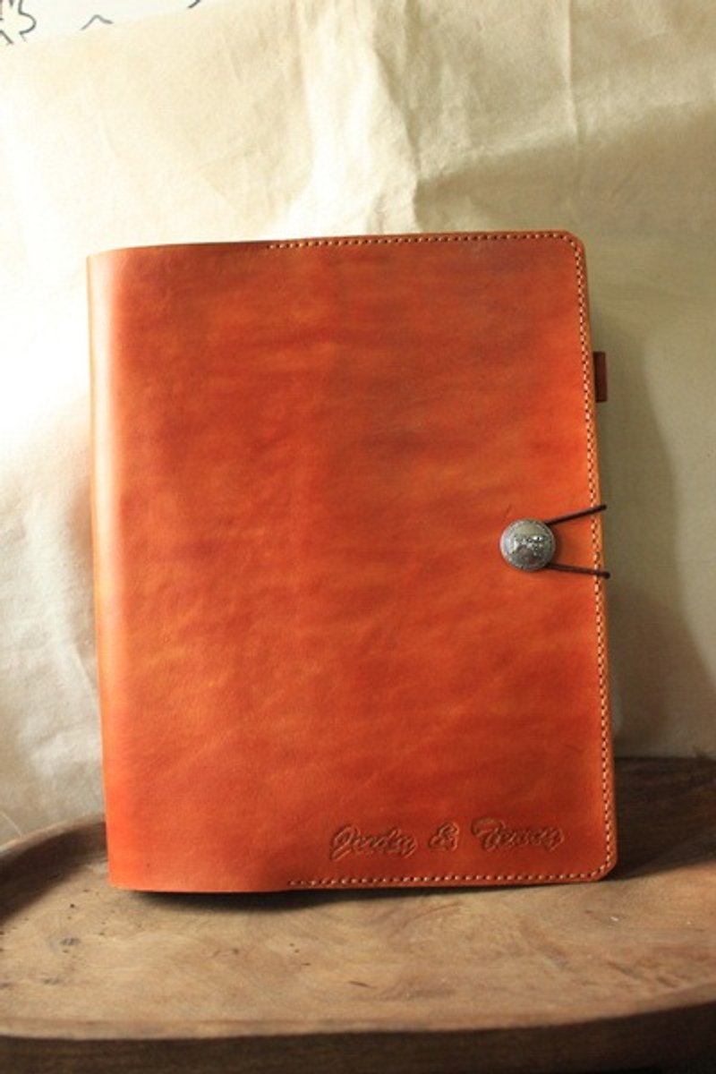 Exclusive A4 26-hole British brown pure cowhide universal manual (customized lover, birthday gift) - สมุดบันทึก/สมุดปฏิทิน - หนังแท้ 