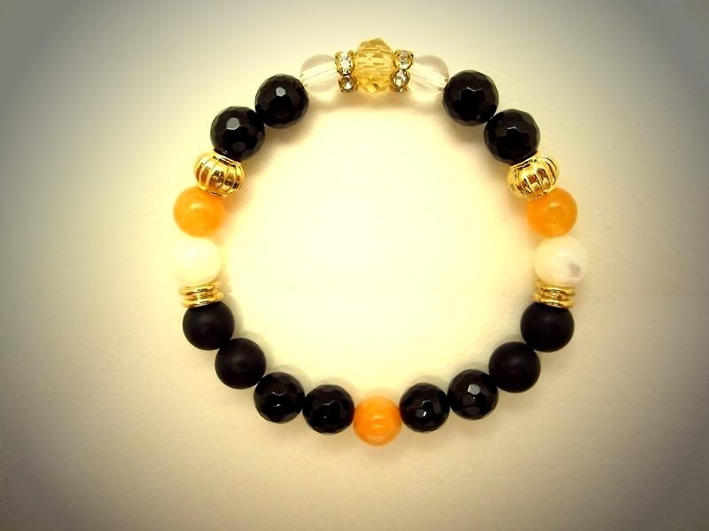 Orange color Moonstone - Bracelets - Other Materials Orange