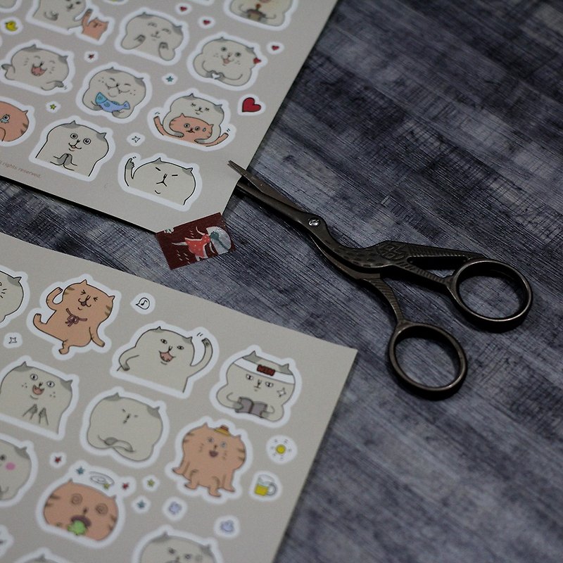 40 kinds of situations Cat stickers ︱ need hand shears - Stickers - Paper Multicolor