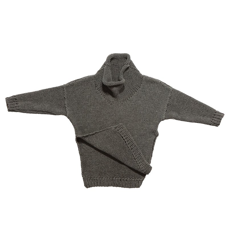 2014秋冬 NUNUNU 兩側開岔高領線衫/open sweater - 其他 - 其他材質 灰色
