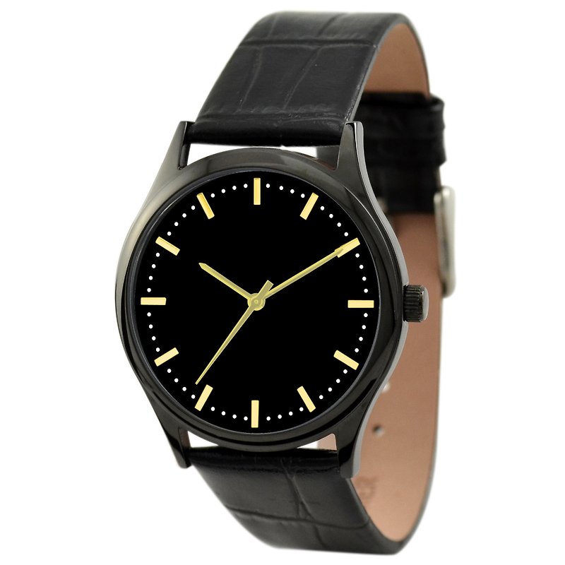 シンプルな腕時計（黒ドット爪や麺） - 腕時計 - 金属 ブラック