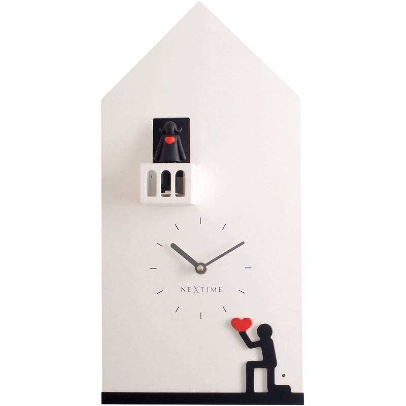 NeXtimeウォールクロックロミオ＆ジュリエット - 音とカッコウ（鳩時計）屋外クロック - 時計 - その他の素材 ホワイト