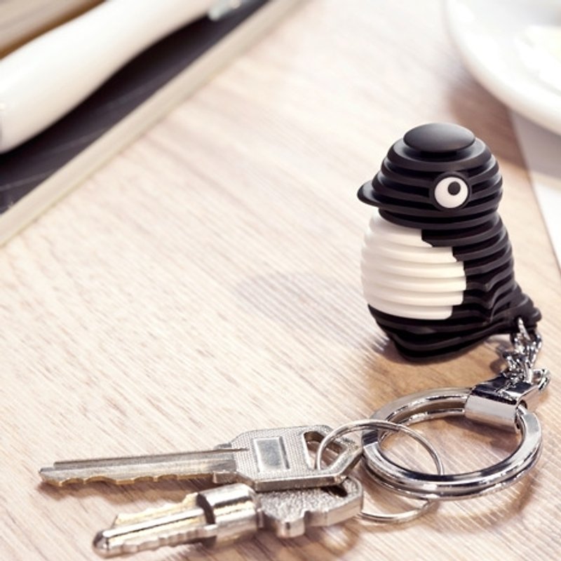 Maru 企鵝小丸透視鑰匙圈 - 鑰匙圈/鑰匙包 - 矽膠 黑色