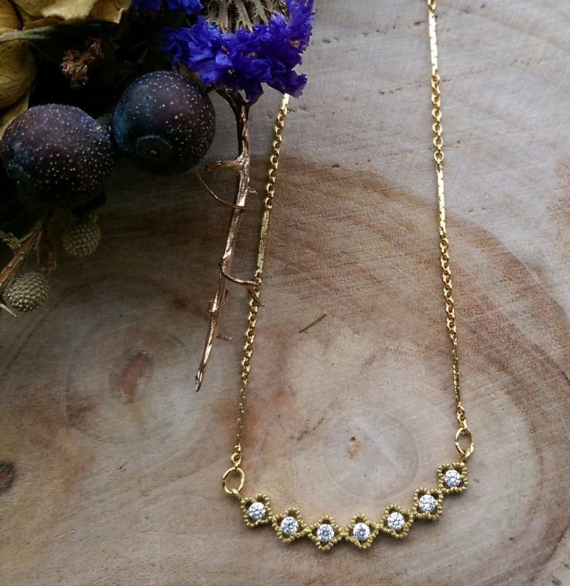 小星辰黃銅鋯石項鍊 - Necklaces - Gemstone 