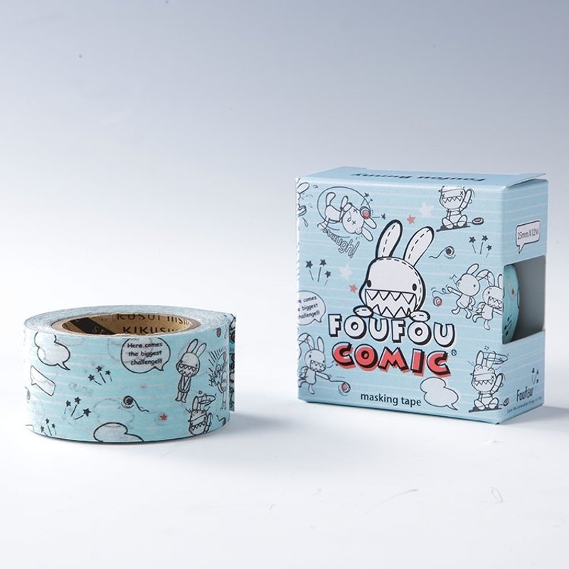 《Foufou》masking tape和紙膠帶 - Foufou Comics - 紙膠帶/和紙/PET - 紙 藍色