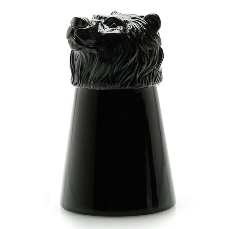 Japan Goody Grams Animal Shot Glass Animal Model SHOT Cup Lion Lion - Teapots & Teacups - Other Materials Black