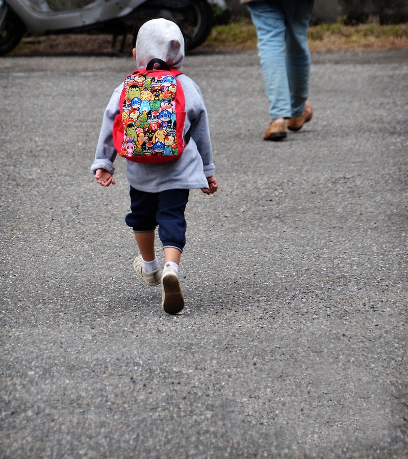 "baby OHTORO" Backpack (Children) - กระเป๋าเป้สะพายหลัง - ผ้าฝ้าย/ผ้าลินิน สีแดง