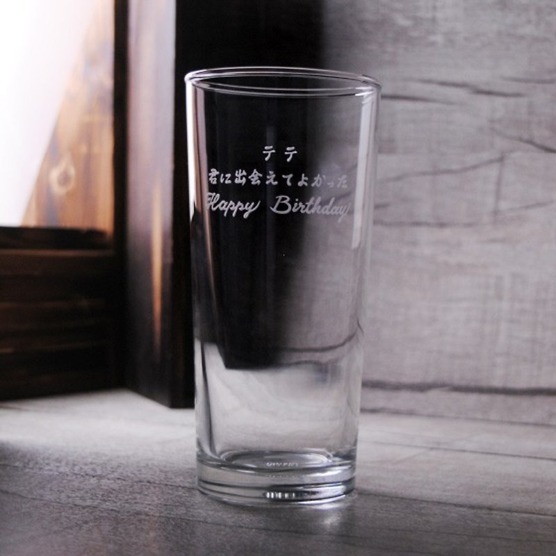 435cc [MSA custom-made birthday cup] Japanese version of the water cup with lettering, custom-made Japanese Zen style (without drinks) - ถ้วย - แก้ว สีม่วง